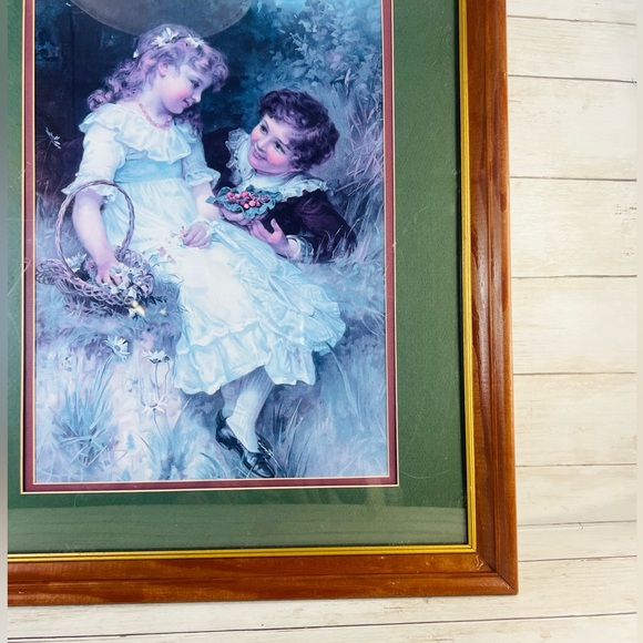 Vintage Art Print Framed Sweethearts by Frederick Morgan victorian children, - Picture 4 of 9